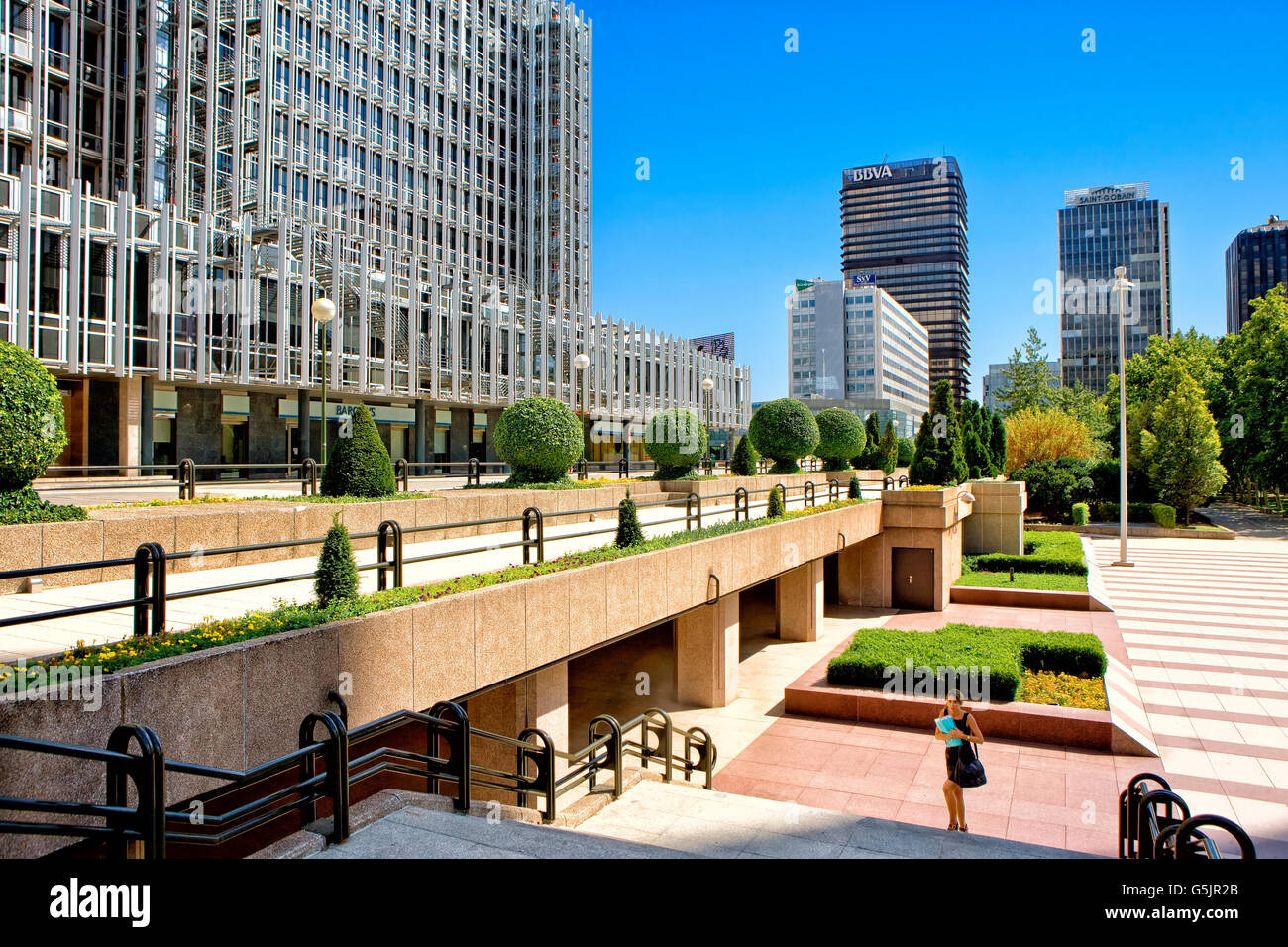 Quartier des affaires AZCA à Madrid Banque D'Images