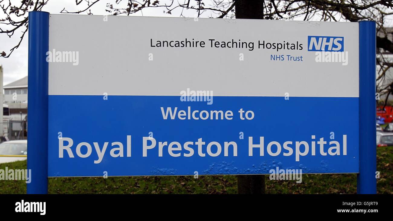Vue générale de l'hôpital Royal Preston, Lancashire, où le champion de cyclisme du Tour de France et médaillé d'or olympique Bradley Wiggins a été pris après avoir été impliqué dans un accident à Wrightington vers 18 h hier soir. Banque D'Images