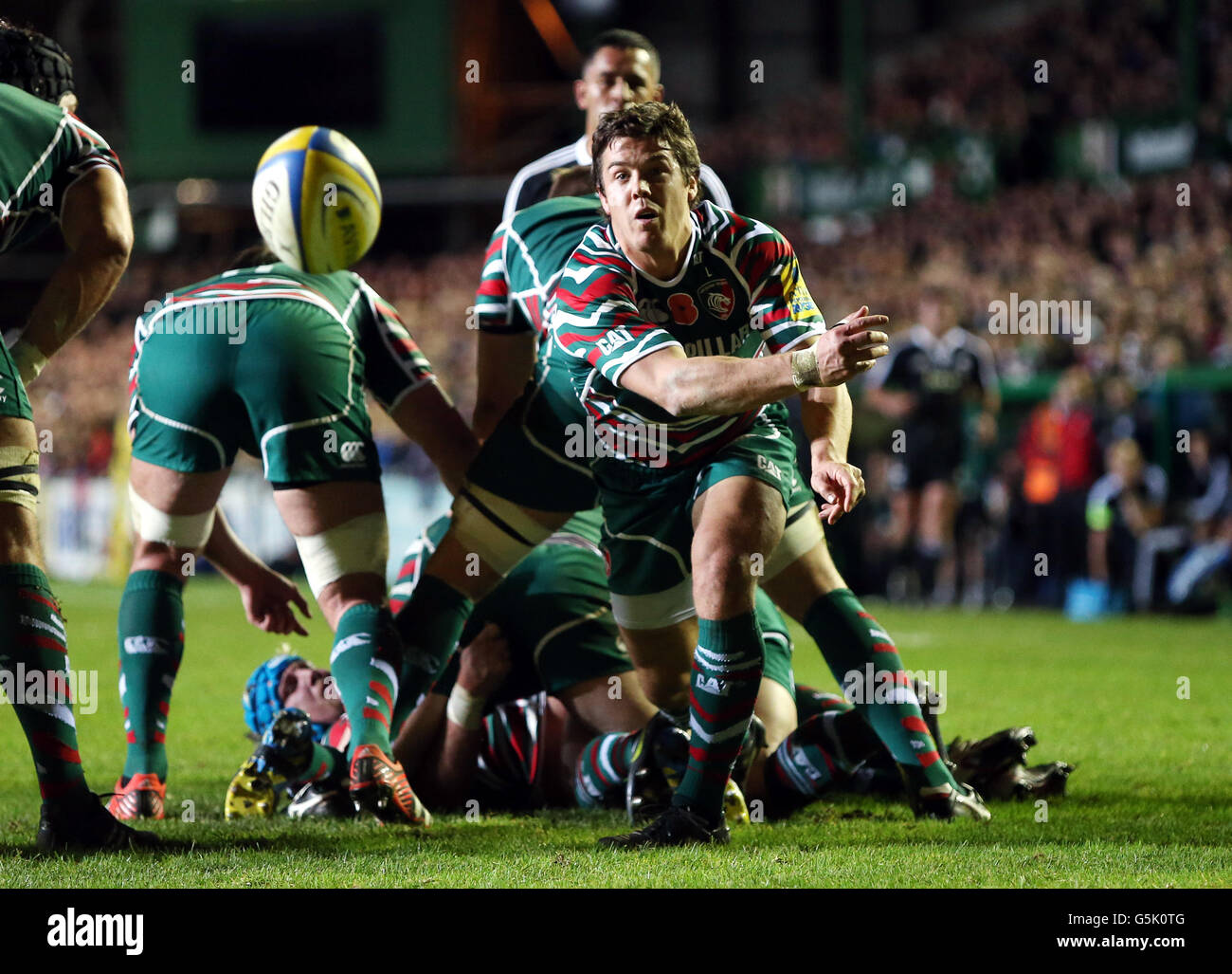 Rugby Union - Tour Match - Leicester Tigers / Maori All Blacks - Welford Road.Patrick Phibbs des Tigres de Leicester revient d'un maul pendant le match de l'excursion à Welford Road, Leicester. Banque D'Images