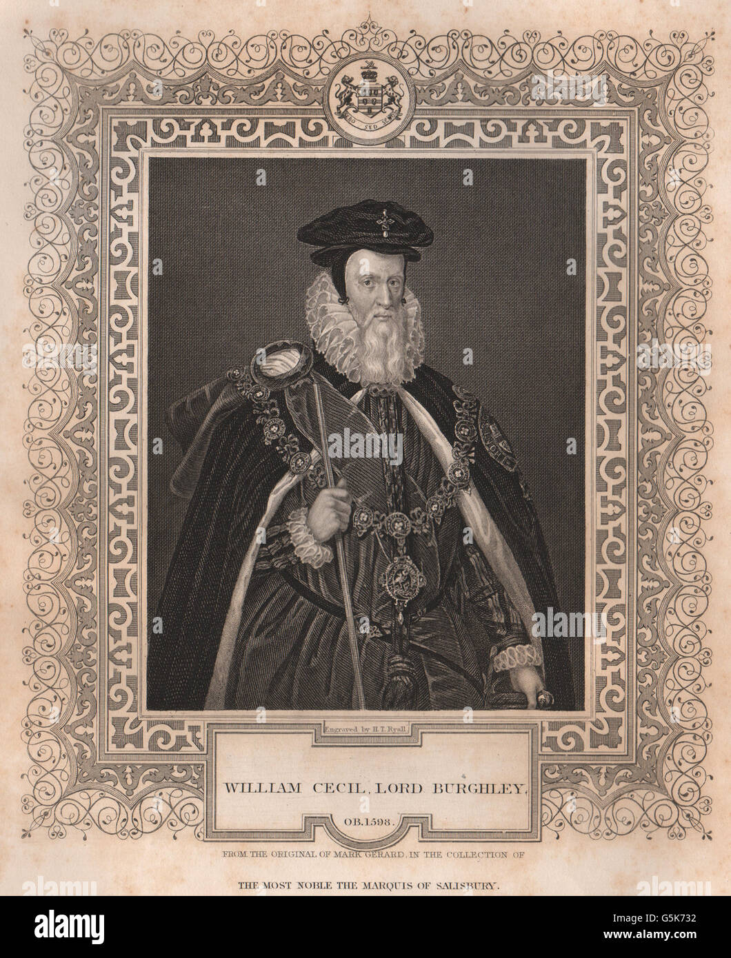 L'histoire britannique : William Cecil, lord Burghley. TALLIS, ancien 1853 Banque D'Images