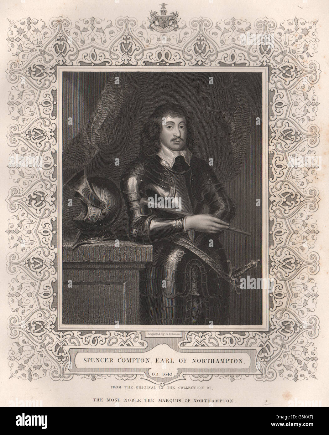 L'histoire britannique : Spencer Compton, comte de Northampton. TALLIS, old print 1853 Banque D'Images