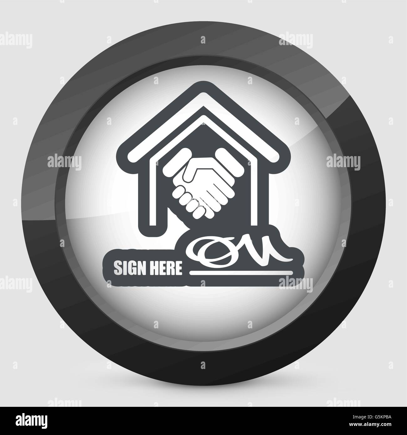 Signed document icon Banque d'images vectorielles - Alamy