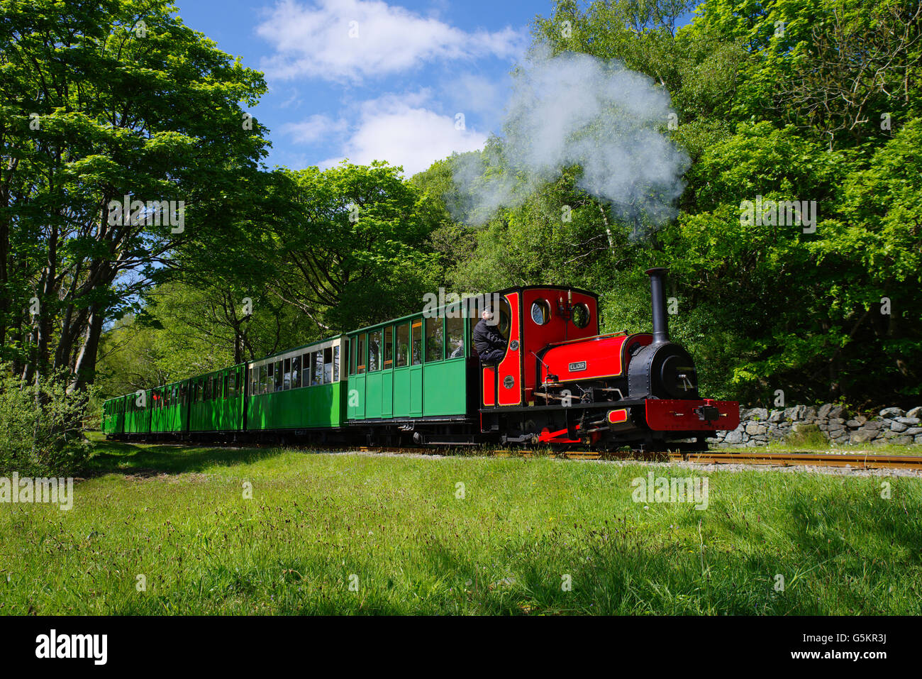 Locomotive, Elidir, Llanberis Lake Railway Banque D'Images
