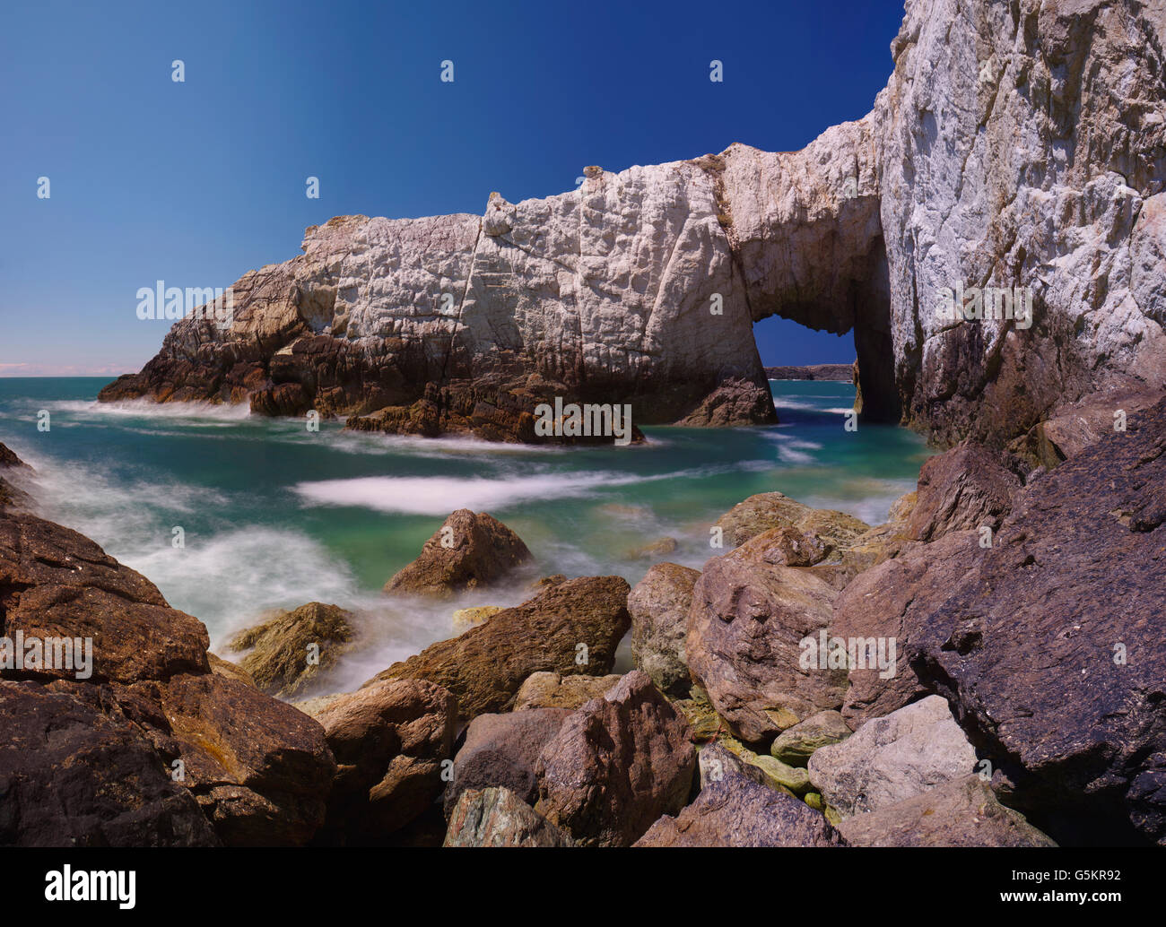 Arche blanche, Rhoscolyn, Anglesey Banque D'Images