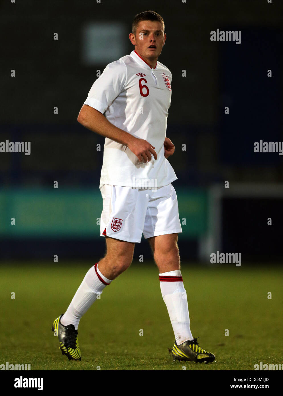 Angleterre U19 Jack O'Connell pendant les moins de 19 ans International friendly au New Bucks Head Stadium, Telford. Banque D'Images