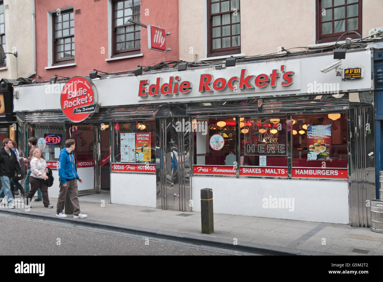 La Ville Eddie Rocket's Diner dans la ville de Cork, County Cork, Irlande (Eire). Banque D'Images