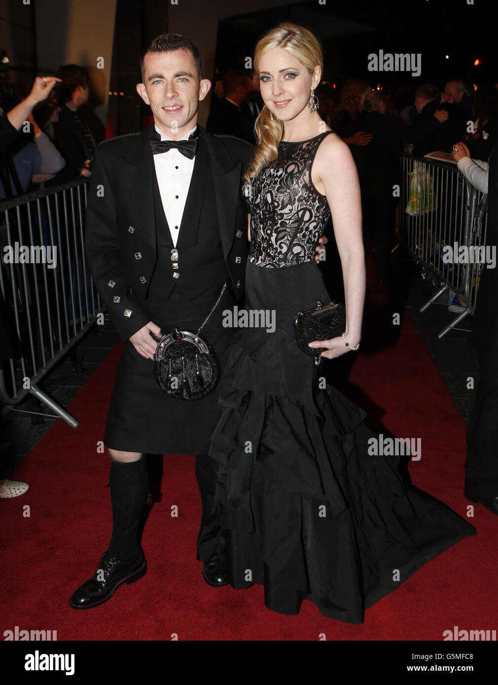 Paul Brannigan et Siobhan Reilly arrivent aux BAFTA Scotland Awards à l'hôtel Radisson Blu de Glasgow, en Écosse. Banque D'Images