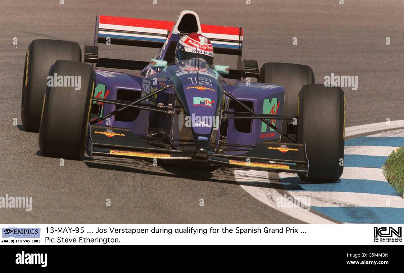 13-MAI-95 ... Jos Verstappen lors de la qualification au Grand Prix d'Espagne Banque D'Images