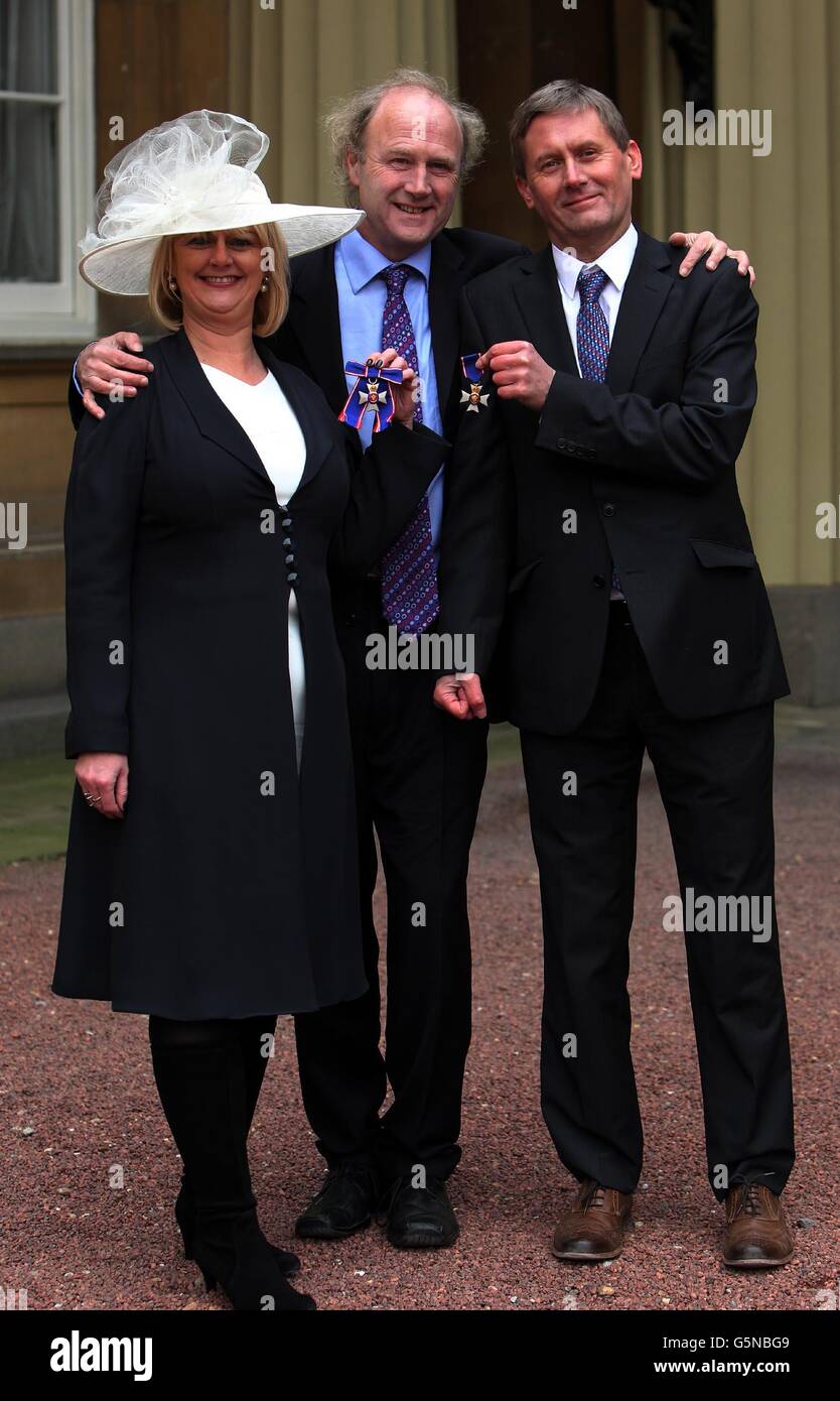 Rita Broe, Tim Smit et Peter Stewart, employés du projet Eden Banque D'Images