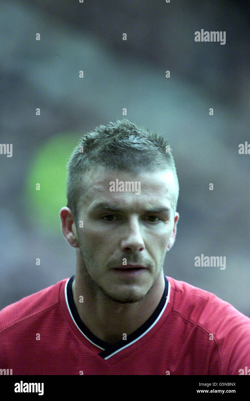 David Beckham, de Manchester United, pendant la F.A. Barclaycard Premiership match contre Sunderland à Old Trafford, Manchester. Banque D'Images