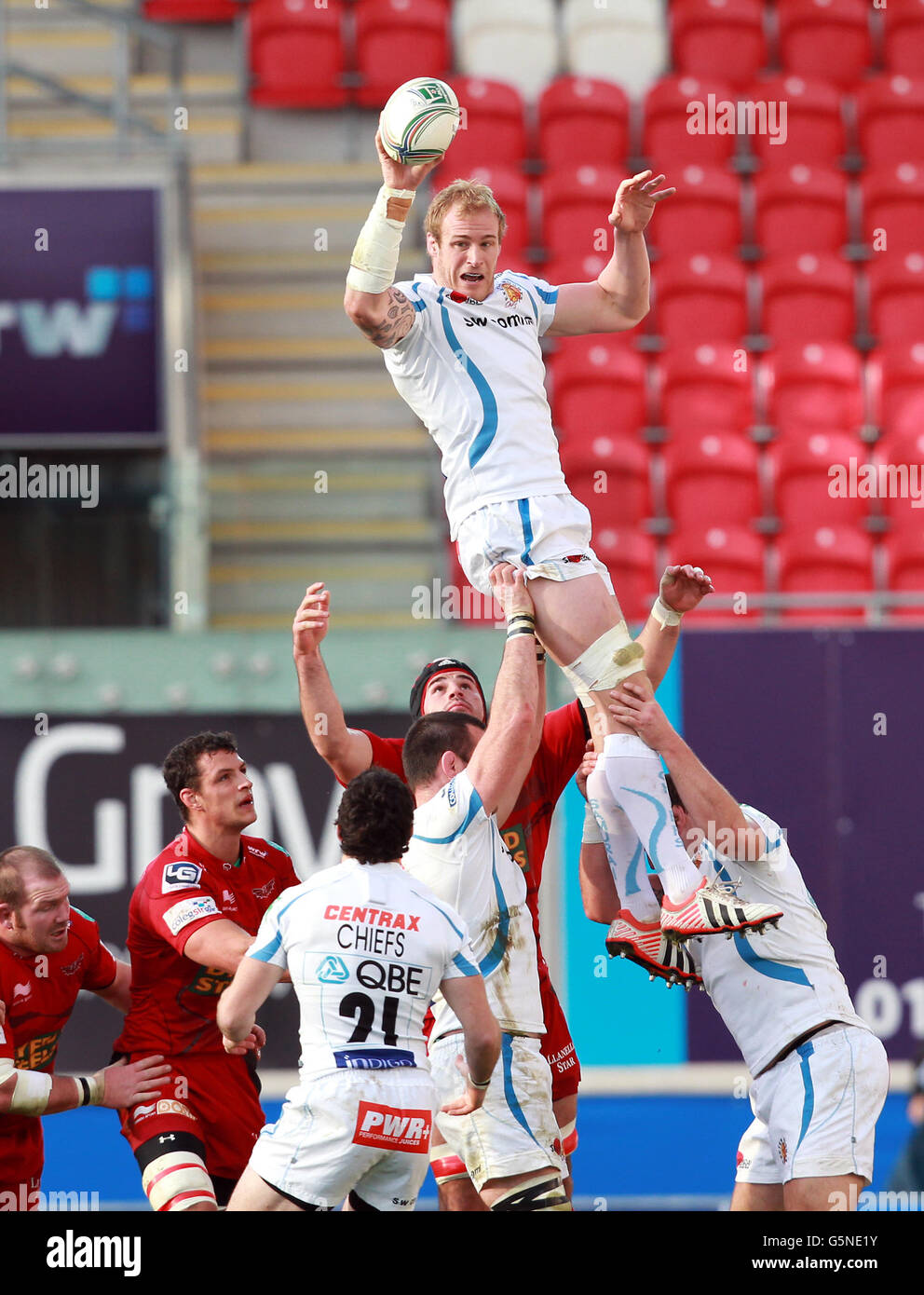 Rugby Union - Heineken Cup - Pool 5 - Scarlets v Exeter Chiefs - Parc y Scarlets Banque D'Images