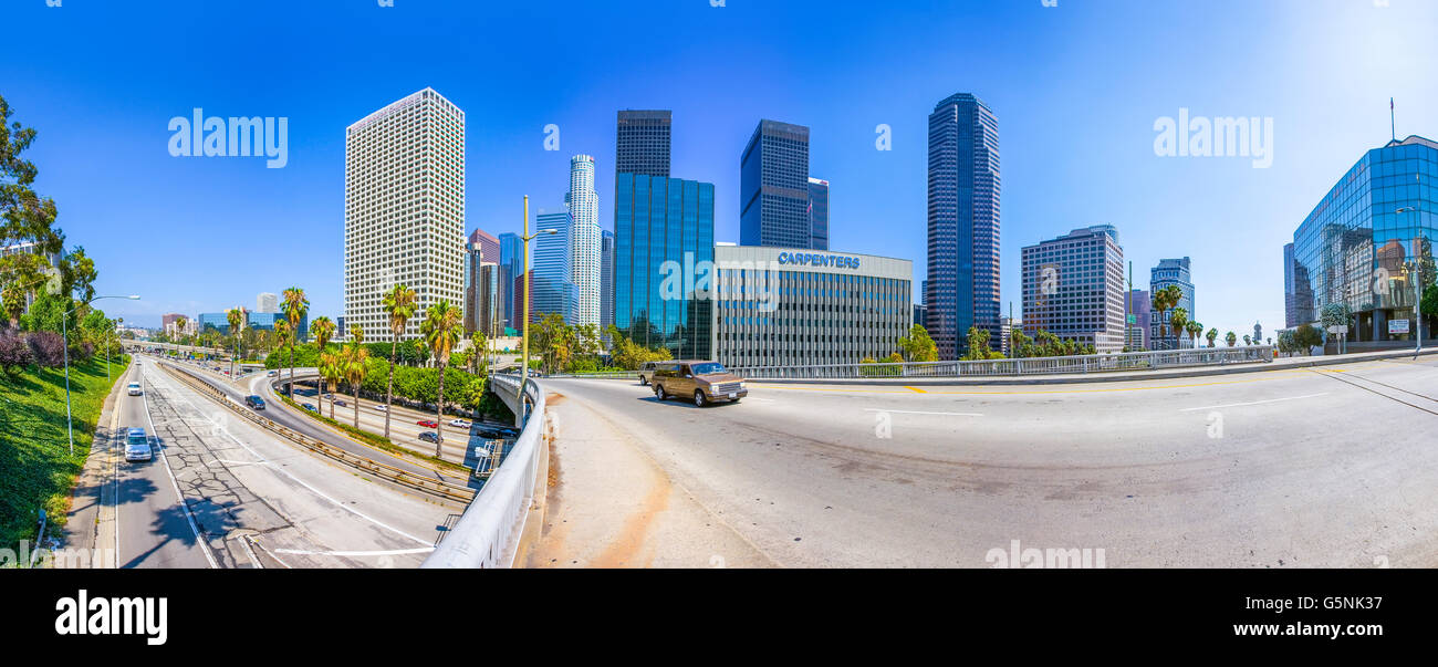 Vue panoramique du centre-ville de Los Angeles Banque D'Images