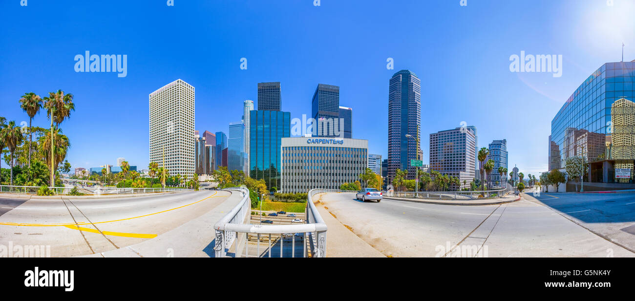 Vue panoramique du centre-ville de Los Angeles Banque D'Images