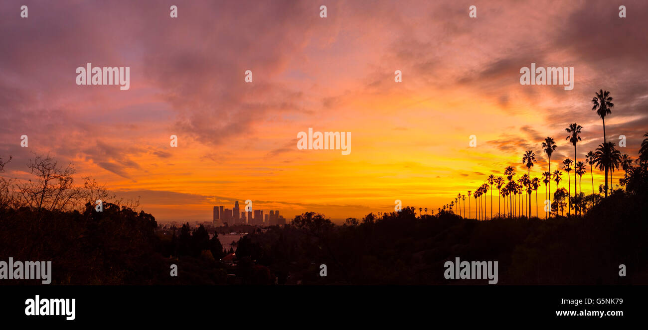 Vue panoramique du centre-ville de Los Angeles Banque D'Images