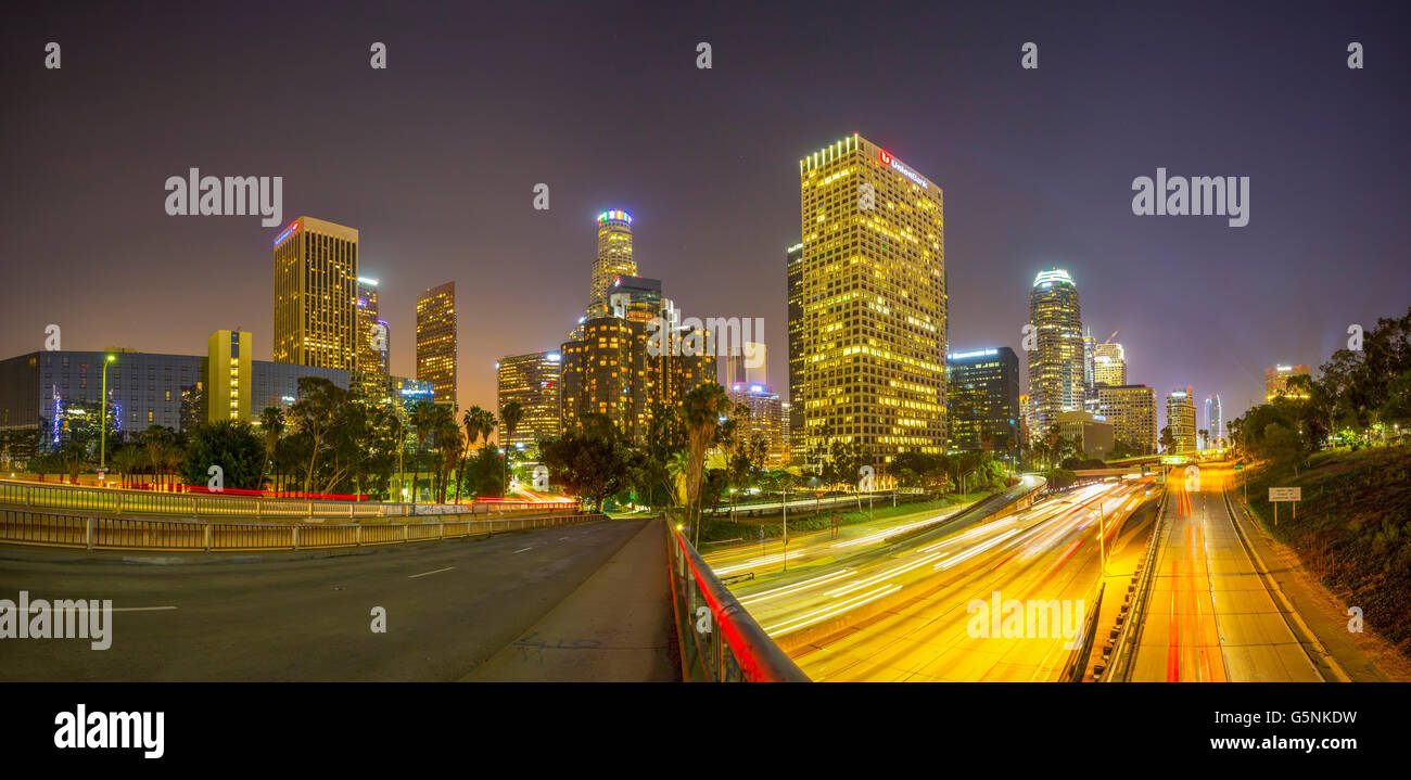 Vue panoramique du centre-ville de Los Angeles Banque D'Images