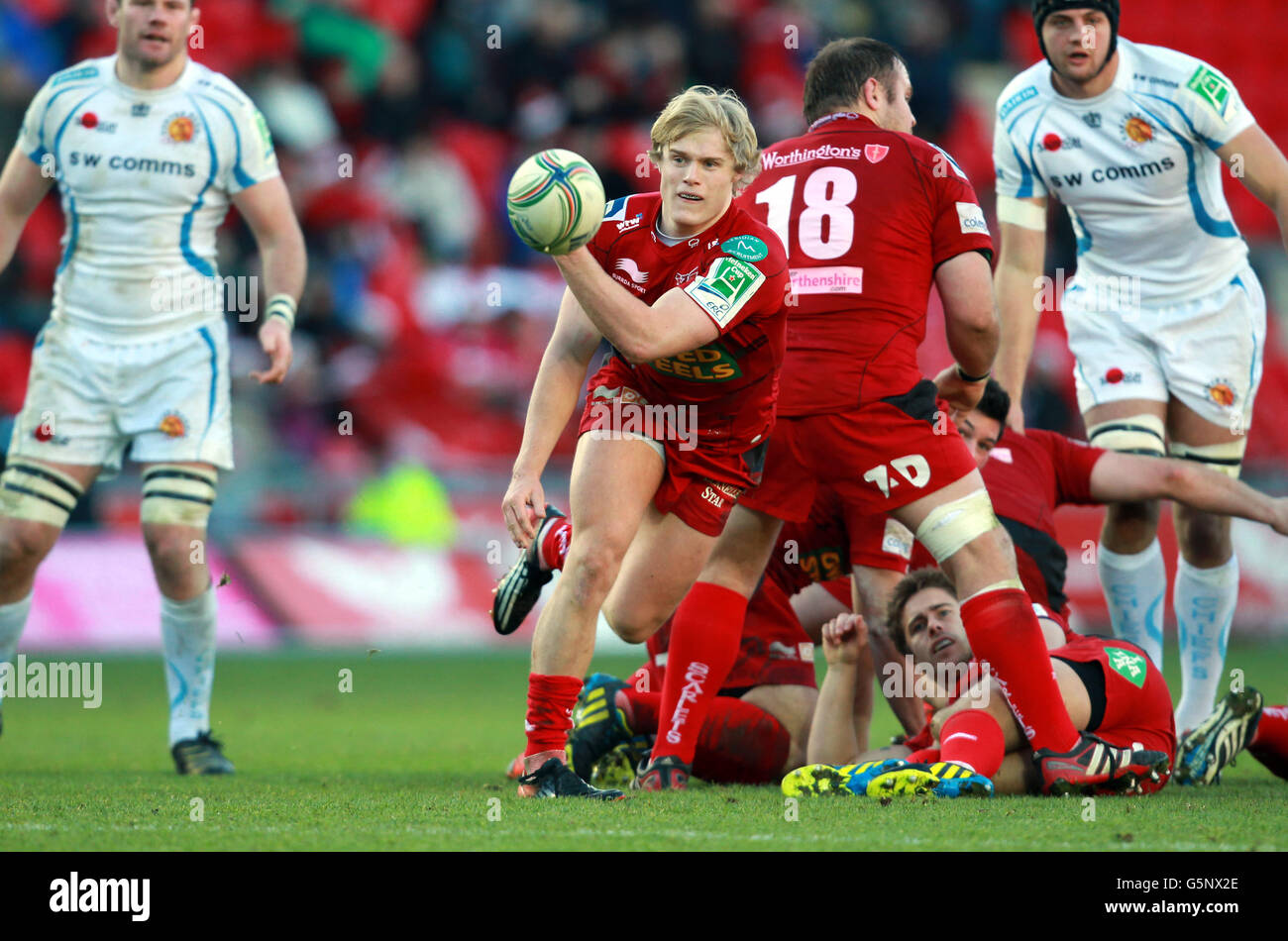 Rugby Union - Heineken Cup - Pool 5 - Scarlets v Exeter Chiefs - Parc y Scarlets Banque D'Images