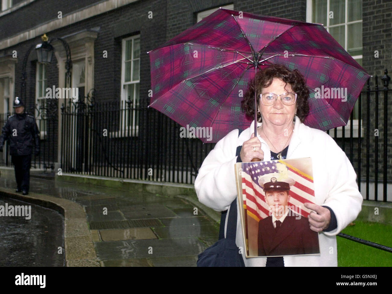 BRITISH NATIONAL EN PROCÈS EN NOUS Banque D'Images