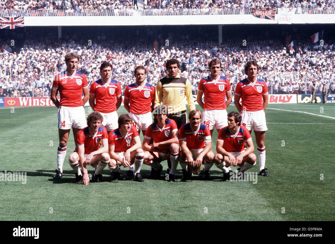 Équipe de l'Angleterre - Espagne Coupe du Monde 1982 Banque D'Images