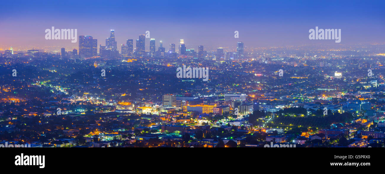 Vue panoramique du centre-ville de Los Angeles Banque D'Images