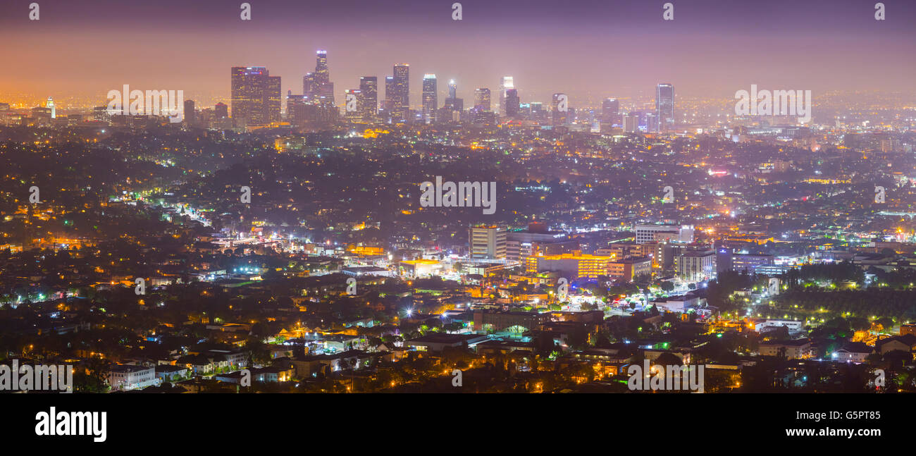 Vue panoramique du centre-ville de Los Angeles Banque D'Images