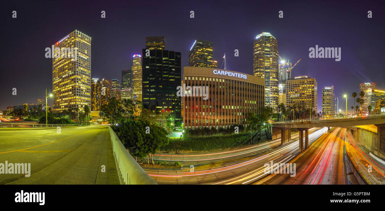 Vue panoramique du centre-ville de Los Angeles Banque D'Images