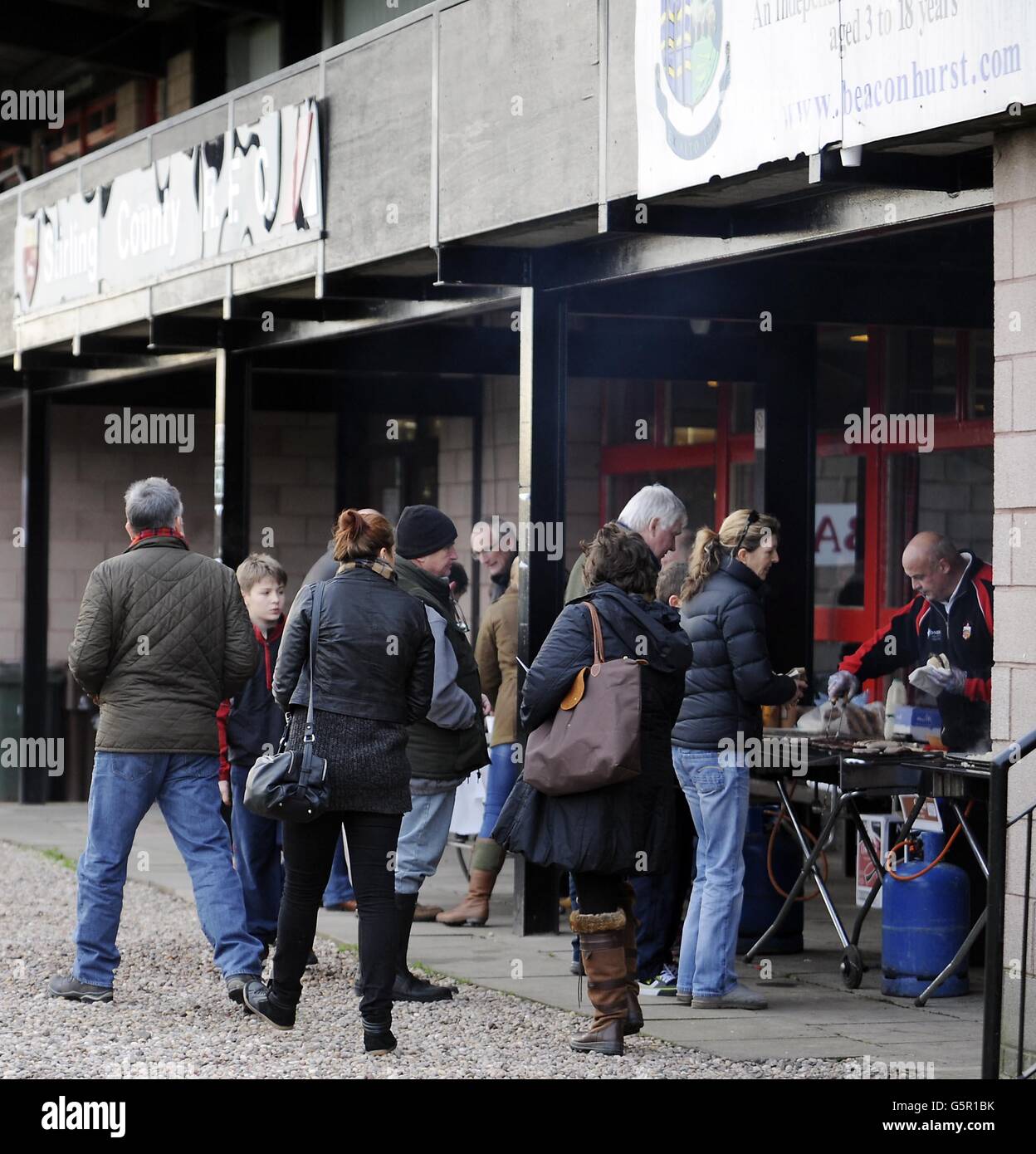 Barbecue du comté de Stirling au stade Bridgehaugh, Stirling. Banque D'Images