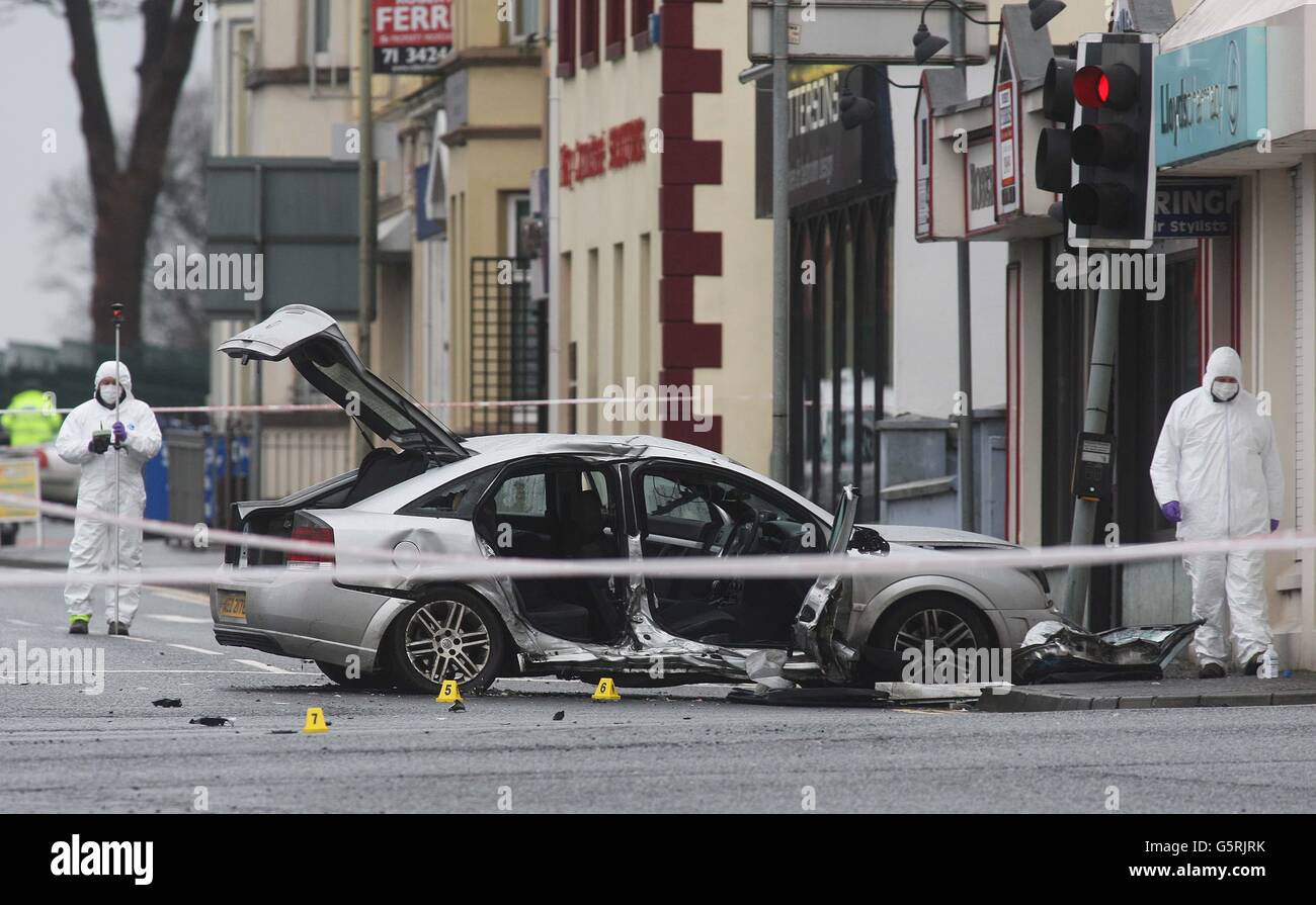 Policier tué dans l'écrasement Banque D'Images