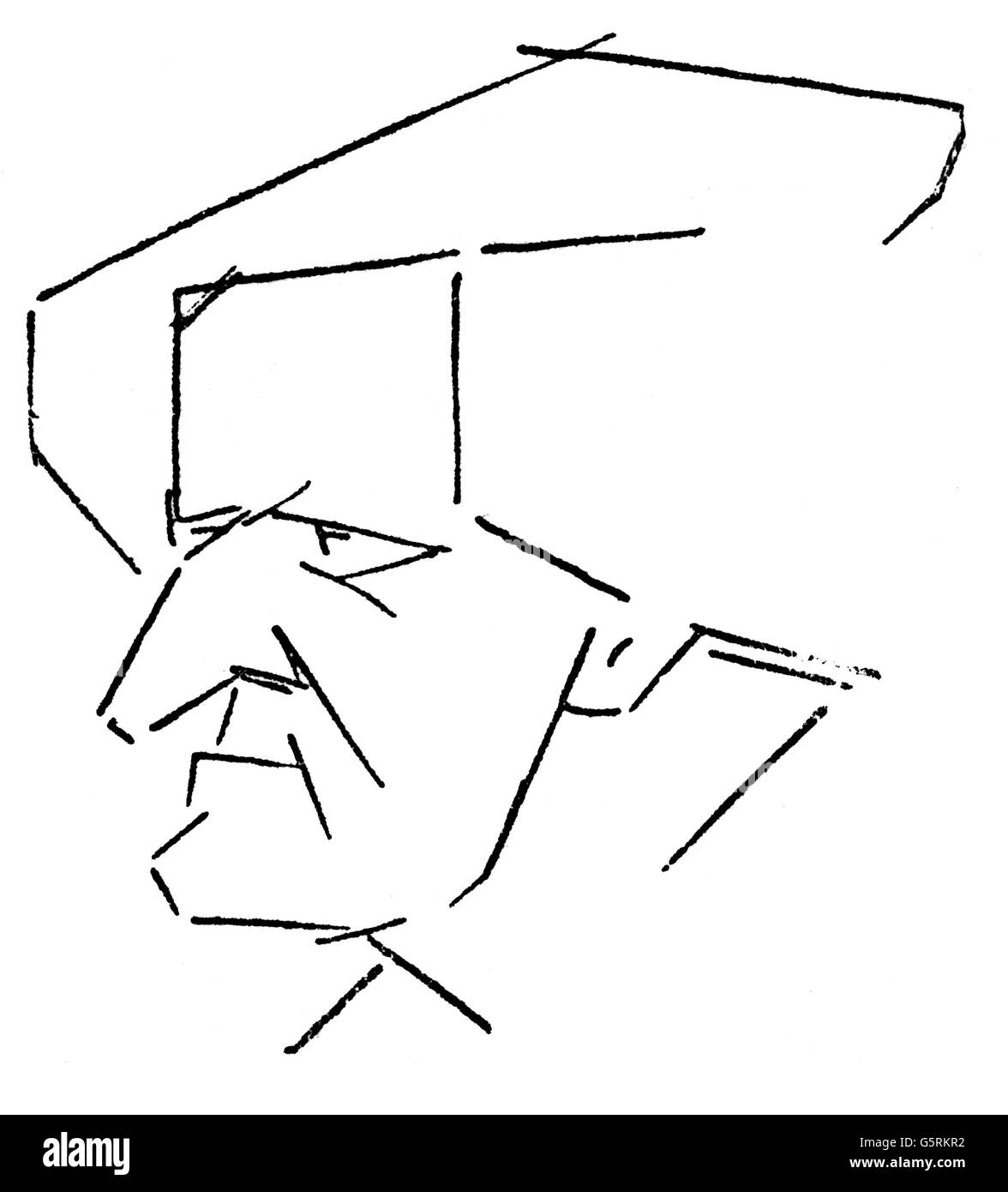 Wagner, Richard, 22.5.1813 - 13.2.1883, compositeur allemand, portrait, caricature, par Arthur Johnson (1874 - 1954), 19ème / 20ème siècle, Banque D'Images