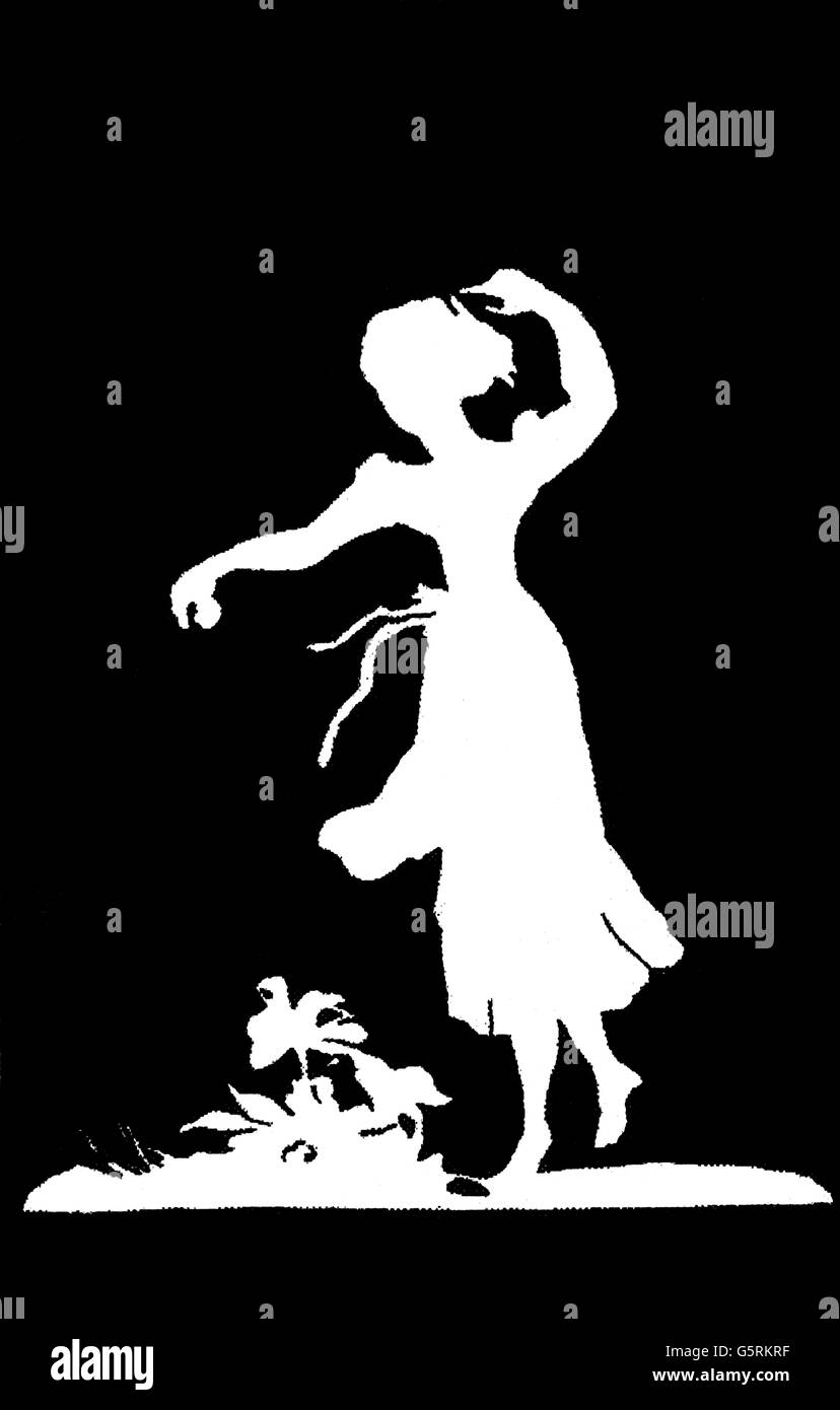 Littérature, contes de fées, danse fille, silhouette, par Adele Schopenhauer (1797 - 1849), 19e siècle, 19e siècle, beaux-arts, art, silhouette, silhouettes, coupure, découpe, découpe, découpe, historique, historique, danse, danse, danse, danse, peuple, droits additionnels-Clearences-non disponible Banque D'Images