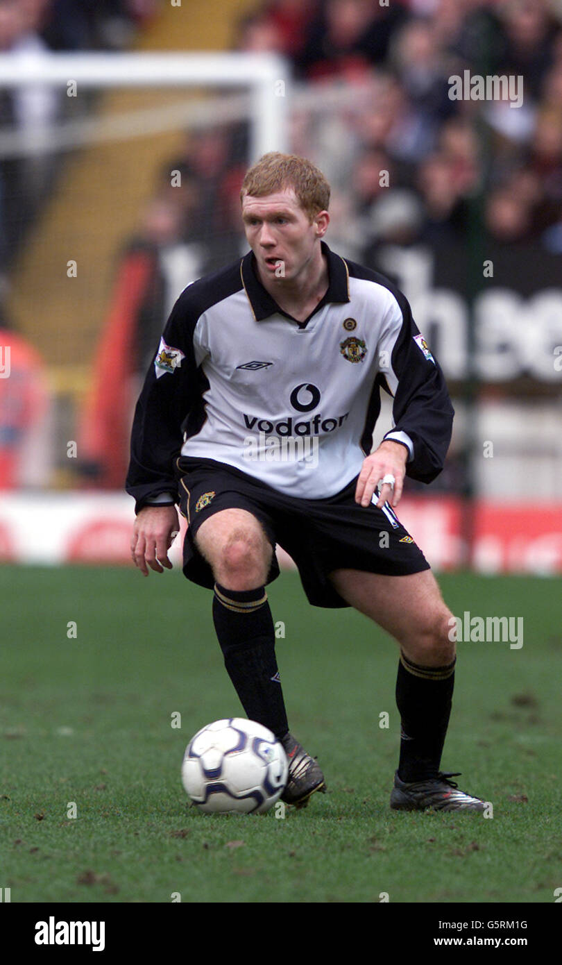 Paul Scholes de Manchester United, pendant la F.A.Match de premier ministre de Barclaycard entre Charlton Athletic et Manchester United à The Valley, Londres. Banque D'Images