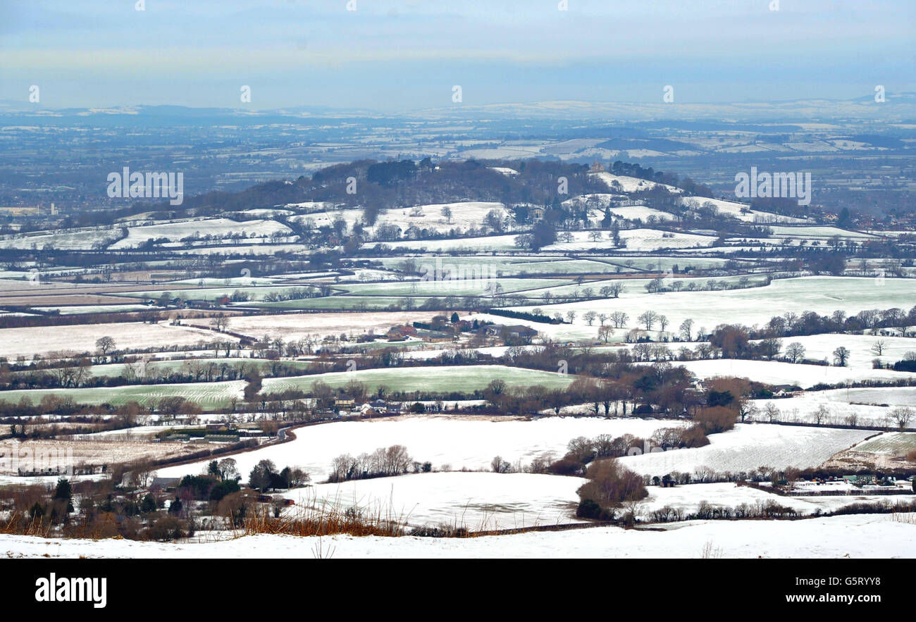 Vue sur Gloucestershire depuis Crickley Hill Country Park, Gloucestershire. Banque D'Images