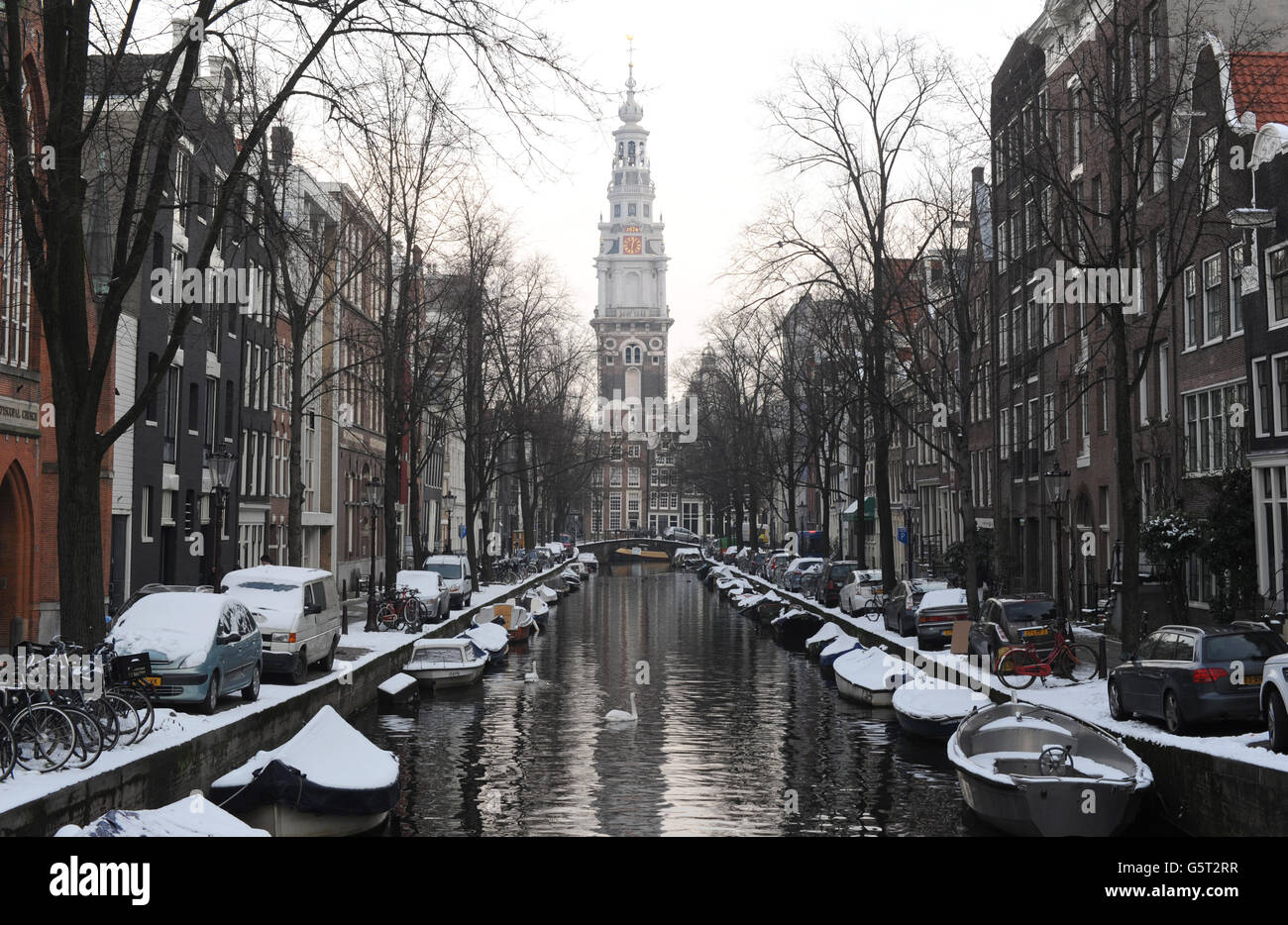 Vue sur la ville - Amsterdam.Vue sur le canal d'Amsterdam Banque D'Images