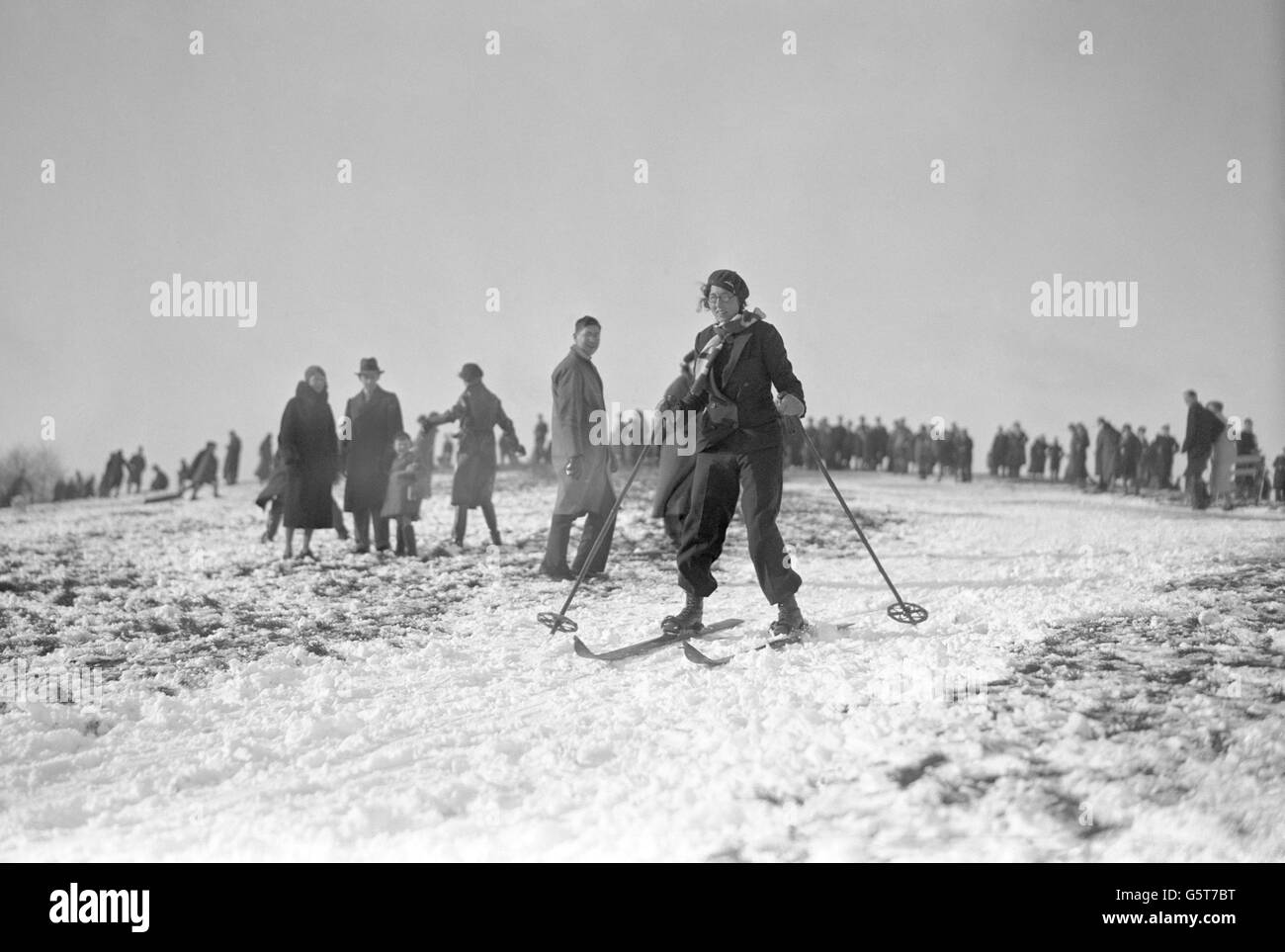 Ski alpin - Hampstead Heath, Londres Banque D'Images