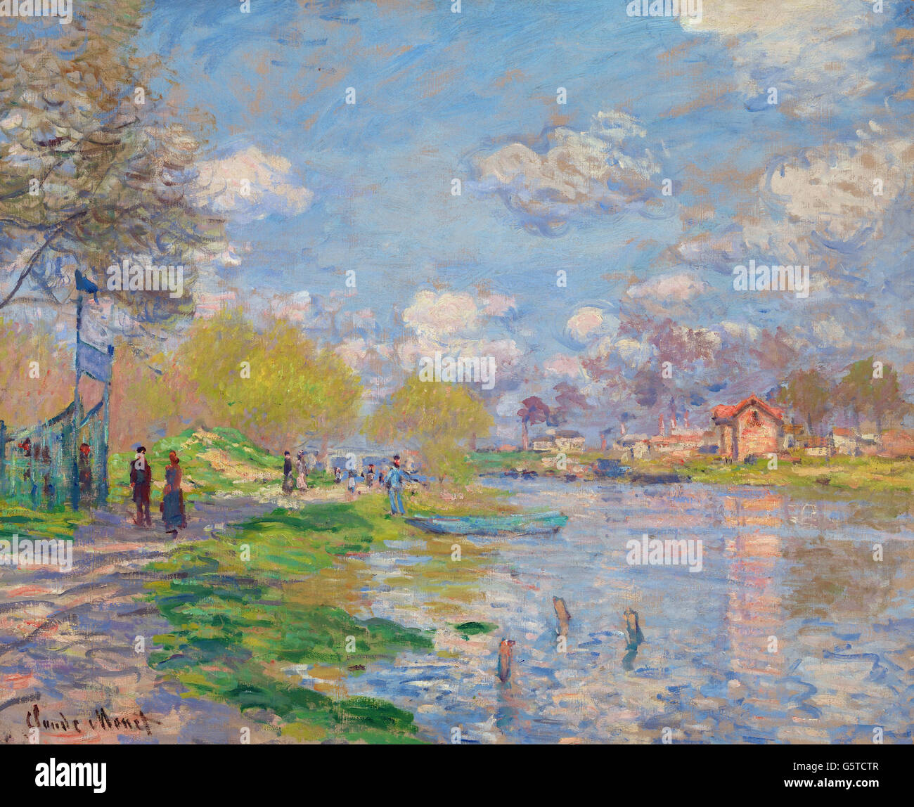 Claude Monet - Le printemps par la Seine Banque D'Images