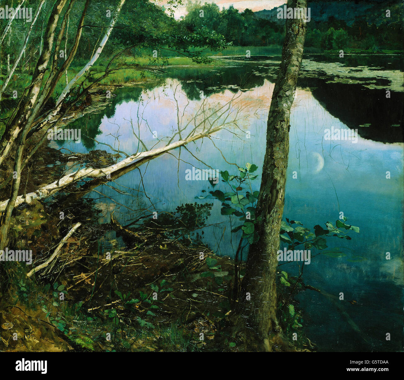 Eilif Peterssen - Nuit d'été Banque D'Images