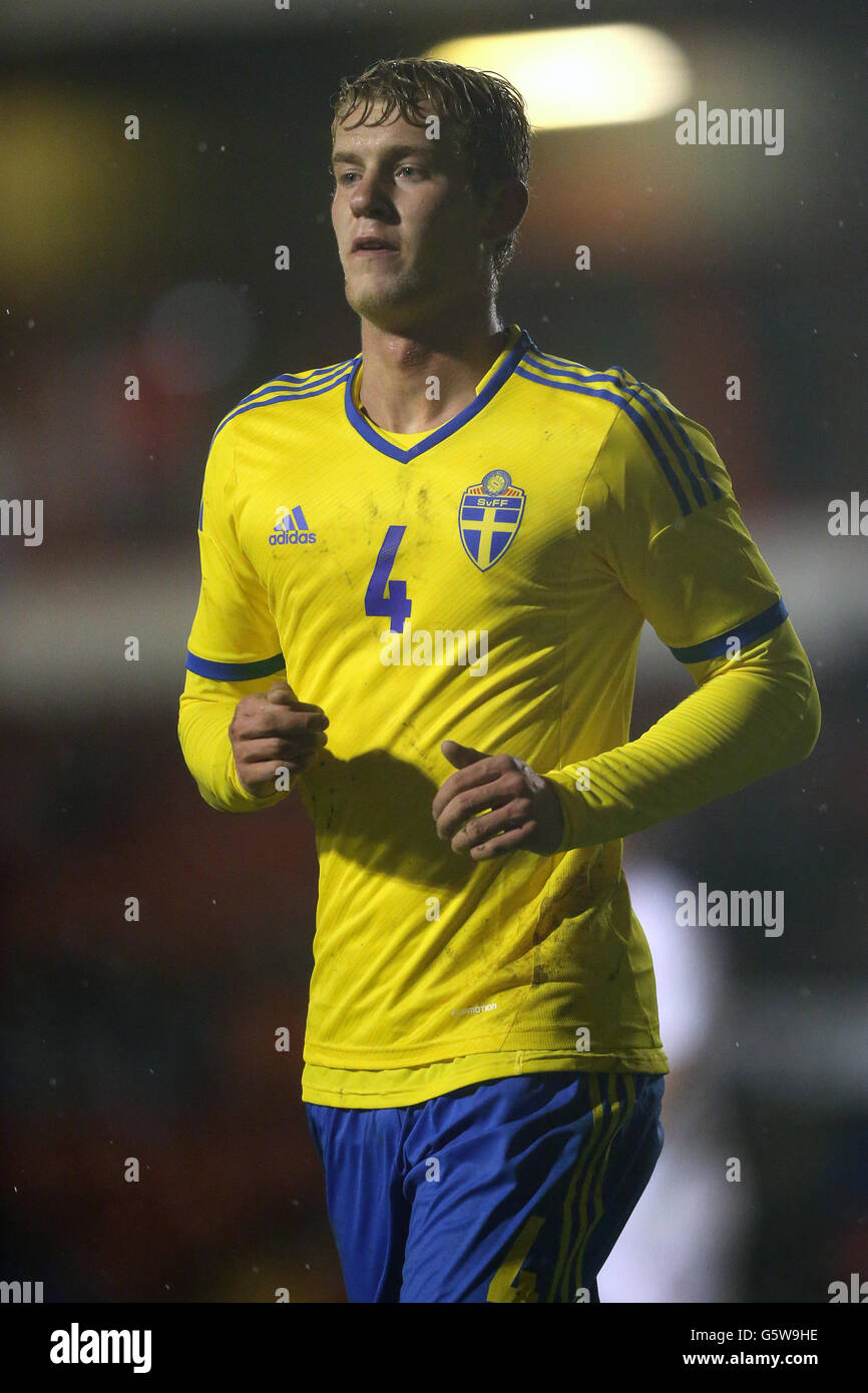 Football - moins de 21 ans International friendly - Angleterre / Suède - Bank's Stadium.Filip Helander, Suède U21s Banque D'Images