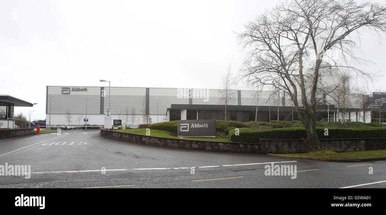 Une vue d'ensemble de l'usine Abbott Healthcare Nutrition de Cootehill Co Monaghan. Banque D'Images