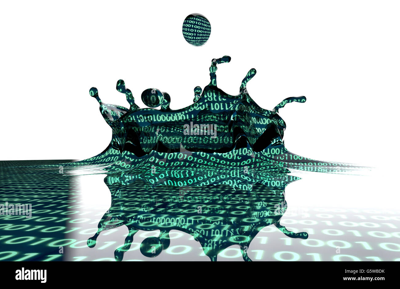 Concept de pool de données un océan d'informations, 3d illustration Banque D'Images