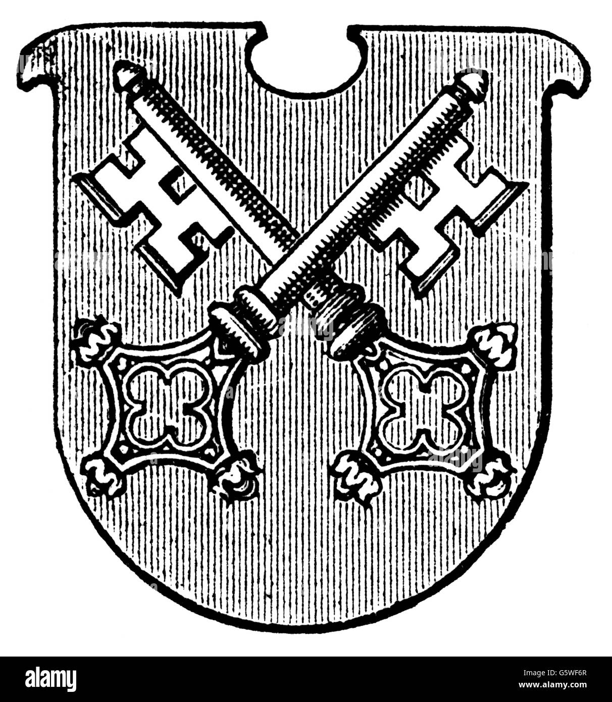 heraldry, armoiries, Allemagne, armes de ville, Ratisbonne, gravure en bois, 1893, droits additionnels-Clearences-non disponible Banque D'Images