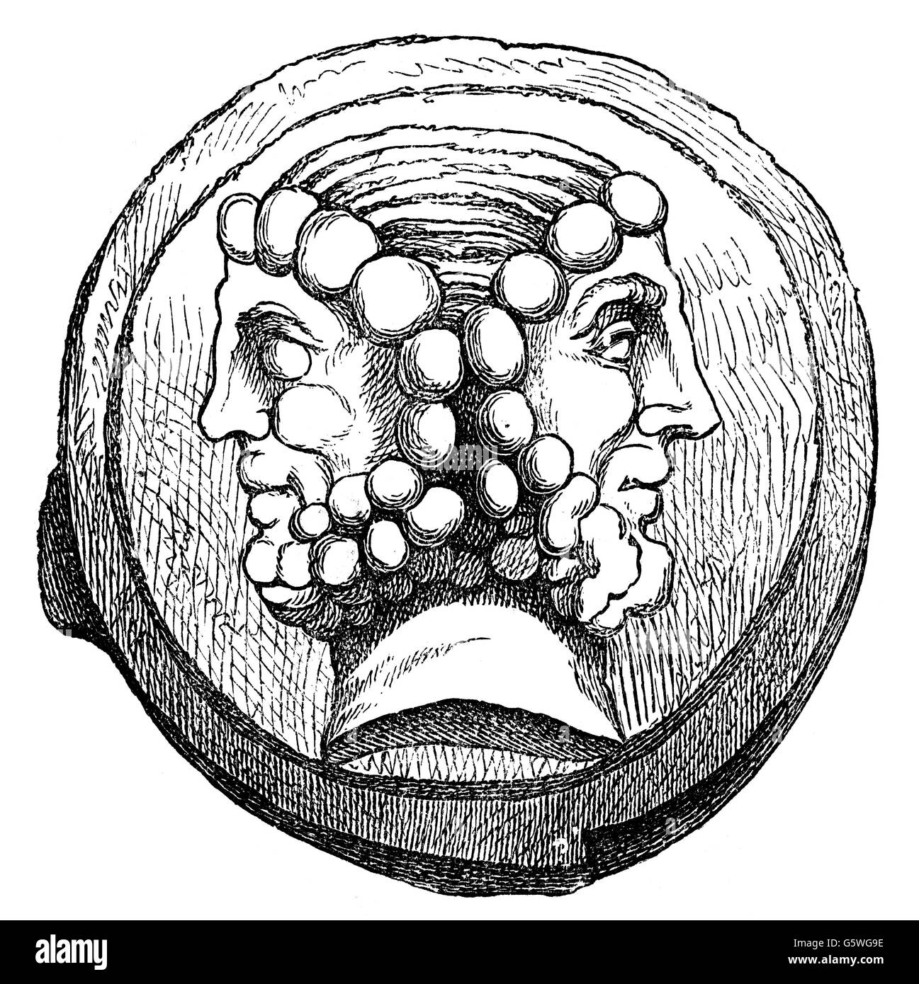 Argent / finances, pièces, monde antique, Empire romain, comme, obverse, portrait du Dieu Janus, obverse, gravure en bois, 19e siècle, monde antique, temps antique, romain, Rome, numismatique, religion, religions, profil, face latérale, profils, pièce, pièces, Dieu, dieux, divinité, divinité, divinités, as, as, as, as, asses, hommes, monde historique, hommes, hommes, monde historique, hommes, monde historique, hommes, monde historique, hommes, Droits supplémentaires-Clearences-non disponible Banque D'Images