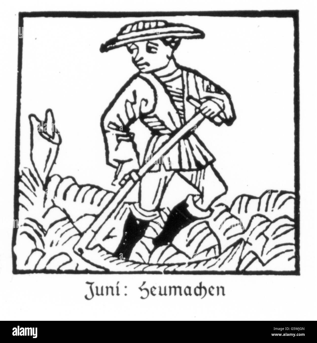 Saison, 'May', fabrication de l'homme, coupe de bois, imprimé: Johann Bämler, Augsbourg, vers 1483, droits supplémentaires-Clearences-non disponible Banque D'Images