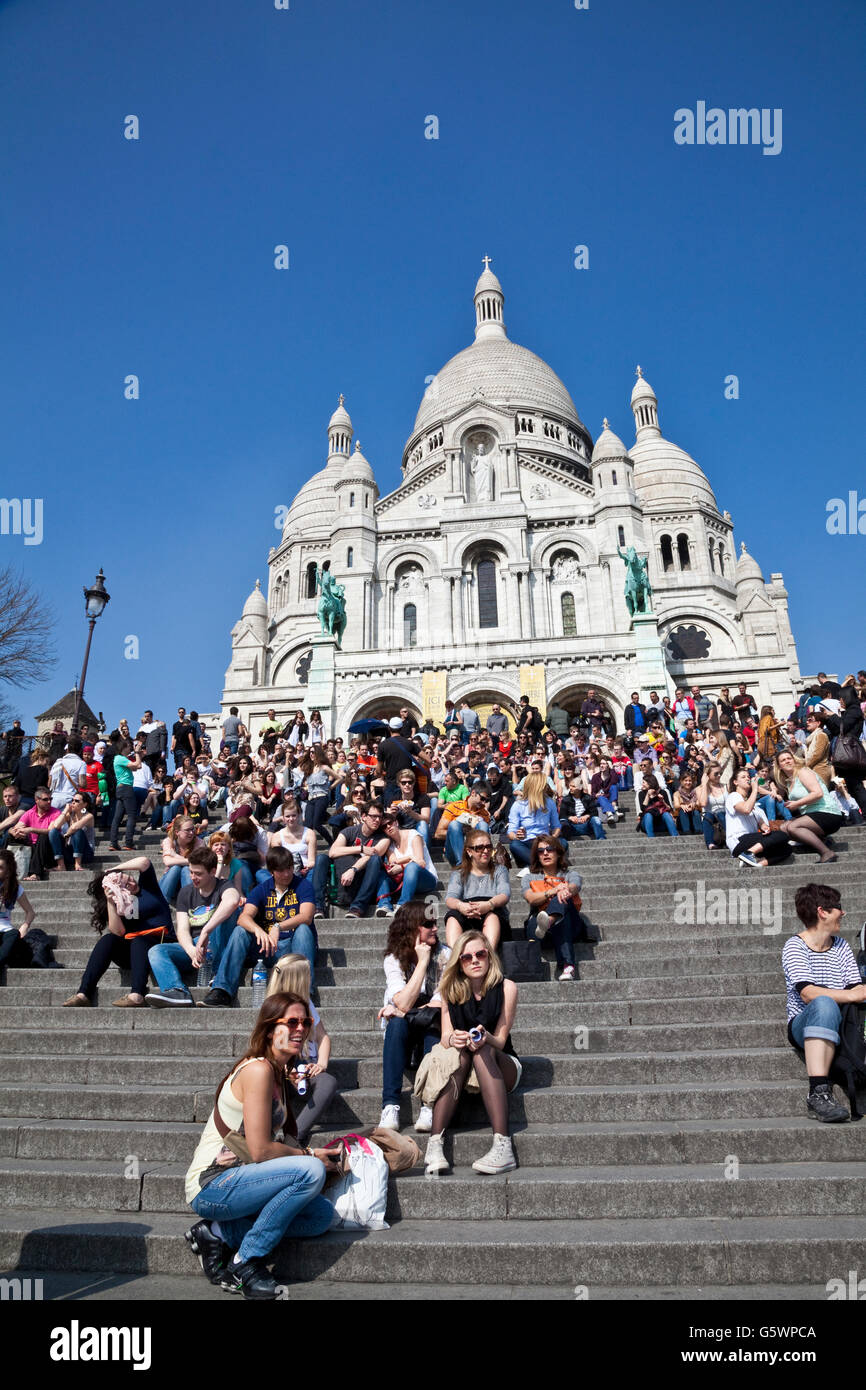 Basilique du Sacré Coeur Basilique du Sacré Coeur de Paris Sacre Coer Paris France Montmartre Banque D'Images