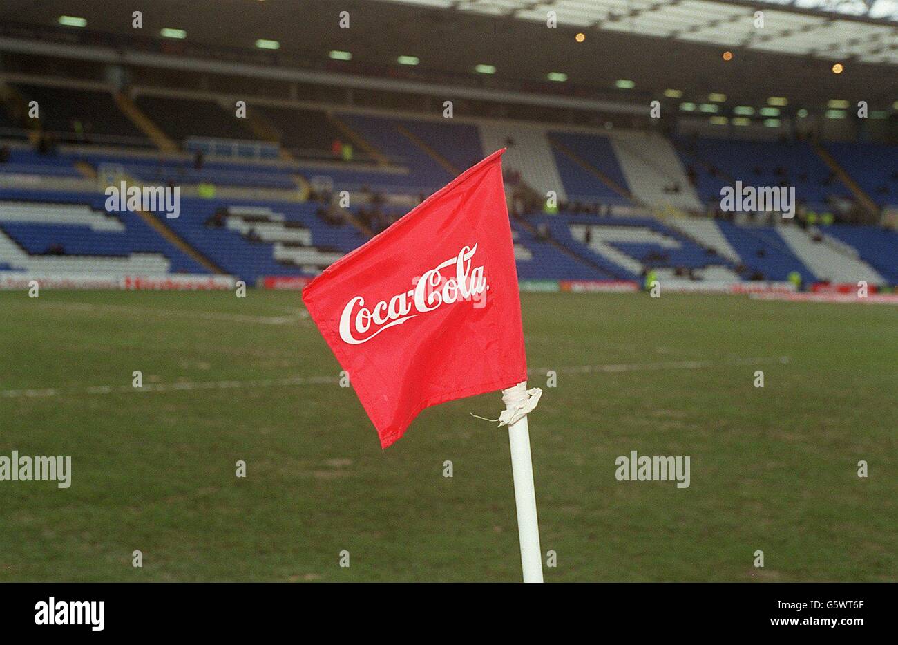 Demi-finale de la Coca-Cola Cup Birmingham City / Leeds United. Coca Cola Banque D'Images