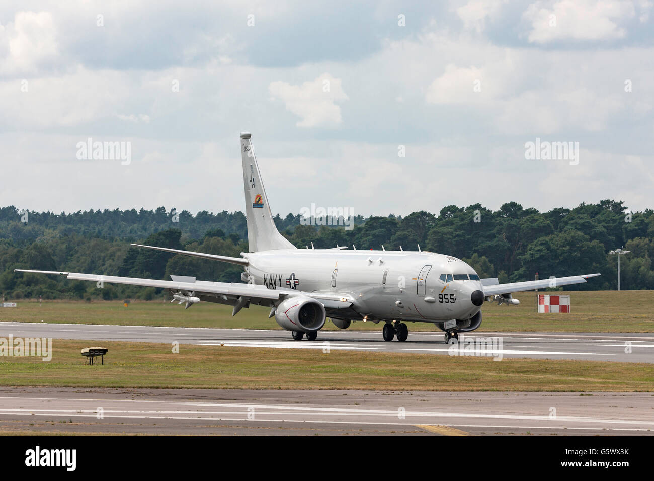 États-unis Navy Boeing P-8A Poseidon les aéronefs de patrouille maritime au Farnborough International Airshow Banque D'Images