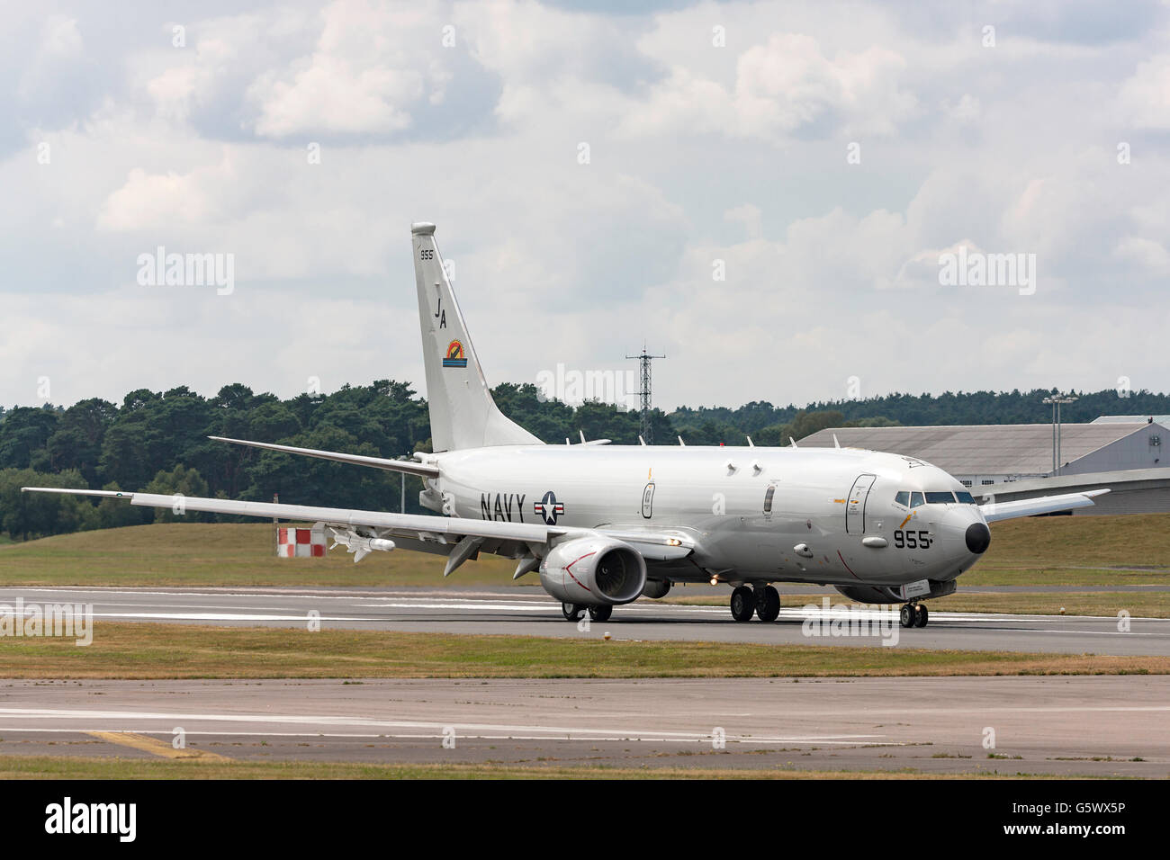 États-unis Navy Boeing P-8A Poseidon les aéronefs de patrouille maritime au Farnborough International Airshow Banque D'Images