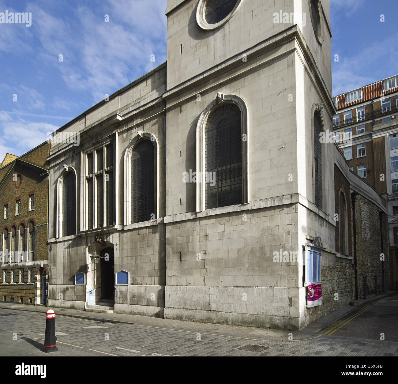 St Vedast Foster, Alias church dans la ville de Londres ; mur ouest Banque D'Images