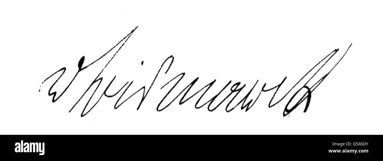 Bismarck, Otto von, 1.4.1815 - 30.7.1898, politicien allemand, signature, Banque D'Images