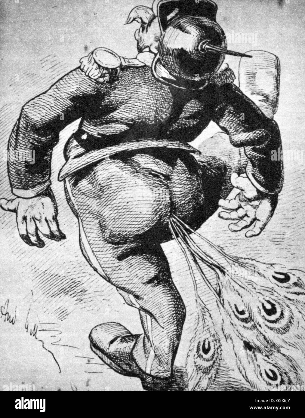 Bismarck, Otto von, 1.4.1815 - 30.7.1898, homme politique allemand, caricature, Peacock, France, 2e moitié 19e siècle, l'artiste n'a pas d'auteur pour être effacé Banque D'Images