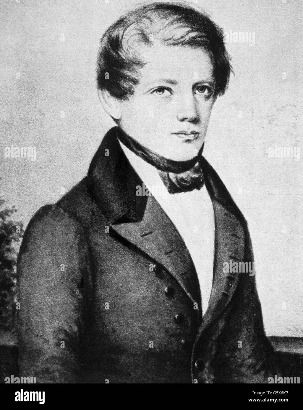 Bismarck, Otto von, 1.4.1815 - 30.7.1898, homme politique allemand, clerc au gouvernement de district prussien à Aix-la-Chapelle 1835 - 1837, demi-longueur, après peinture, 1836, l'artiste n'a pas d'auteur pour être effacé Banque D'Images