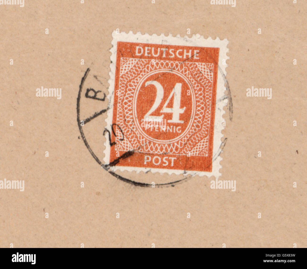 Courrier, timbres-poste, Allemagne, 24 timbre-poste Pfennig, courrier allemand, 1947, droits supplémentaires-Clearences-non disponible Banque D'Images